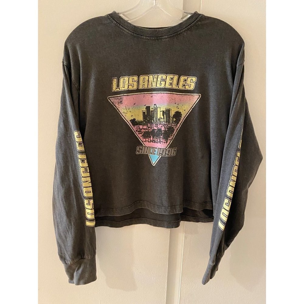 Urban Nation Los Angeles Since 1996 Grey Long Sleeve T-shirt,  Juniors XS
